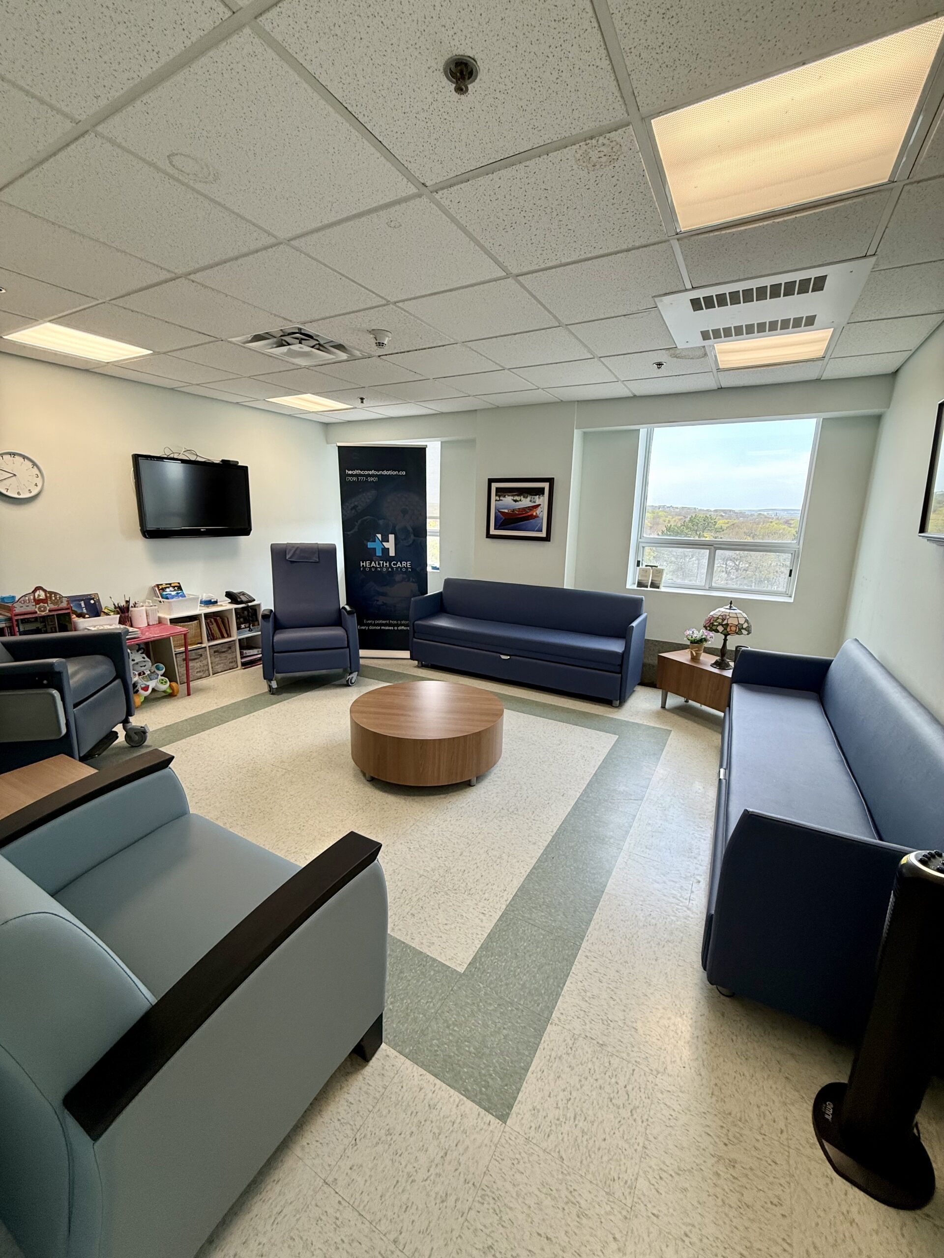 Renovated palliative care family lounge at the Dr. L.A. Miller Centre