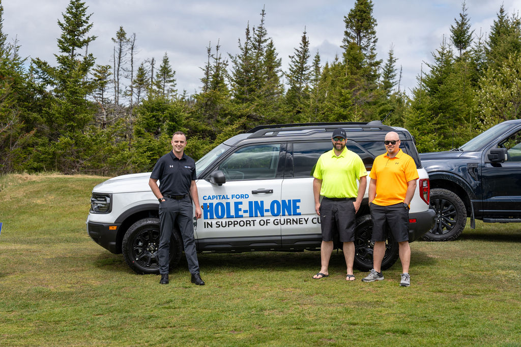 Hole-in-one prize vehicle on the course at the 2026 Gurney Cup Golf Tournament