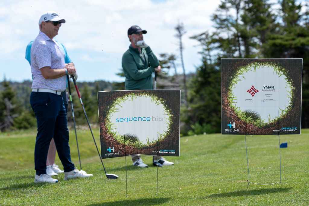 Golfer teeing off at the 2026 Gurney Cup Golf Tournament