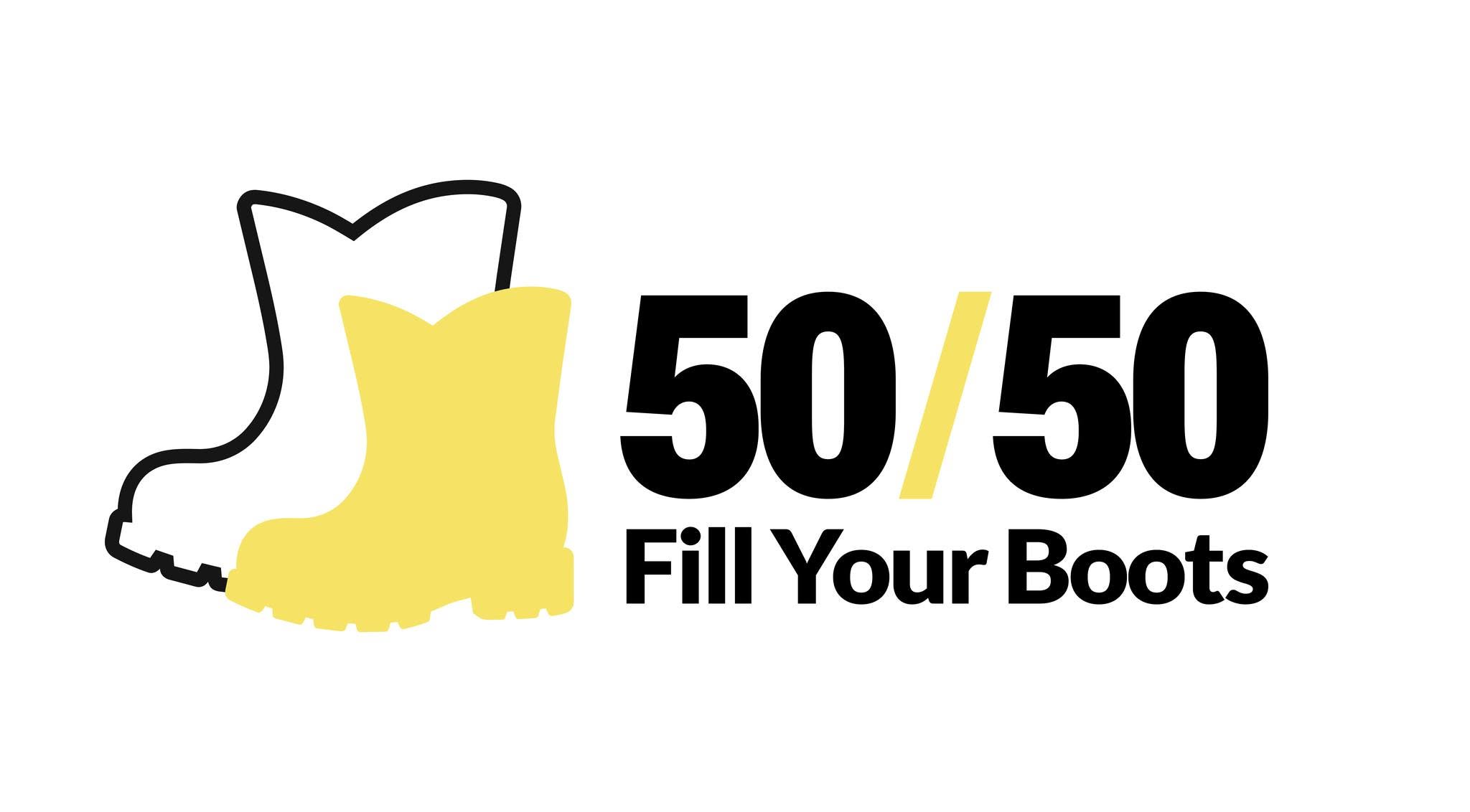 Fill Your Boots 50/50 logo