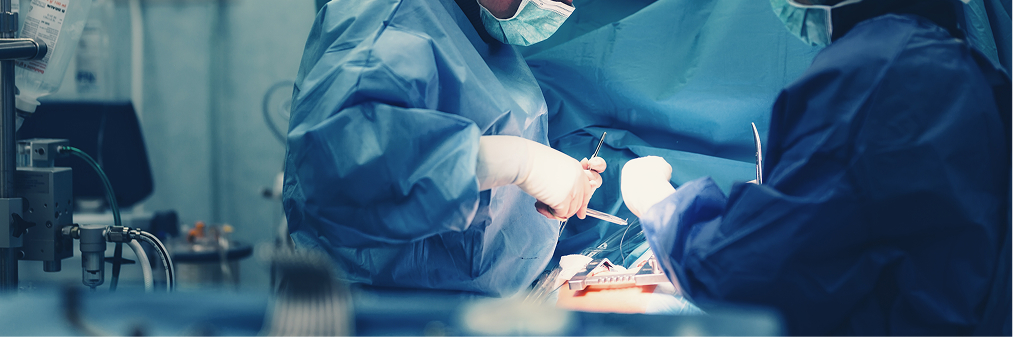 Surgical team performing an operation