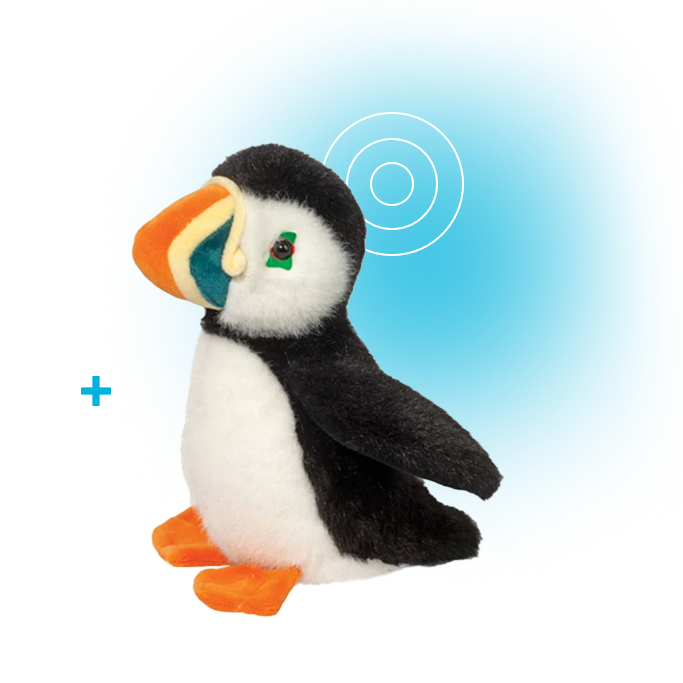 Plush puffin toy illustration from The Shop