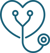 Heart and stethoscope icon representing donors