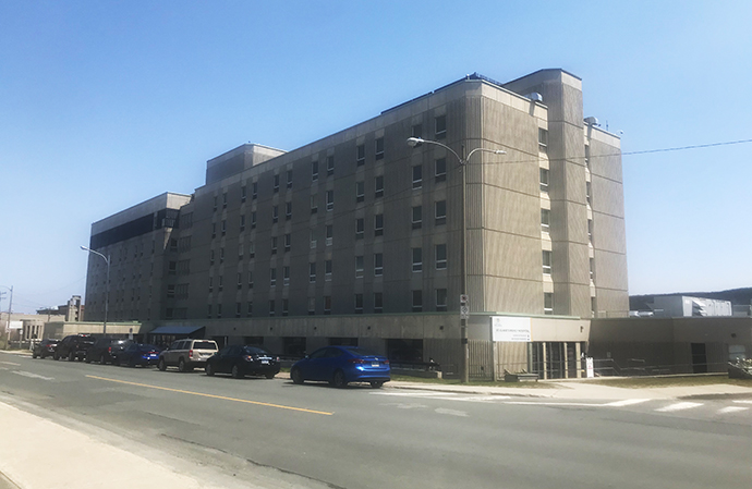 Exterior of the St. Clare's Mercy Hospital main building in St. John's